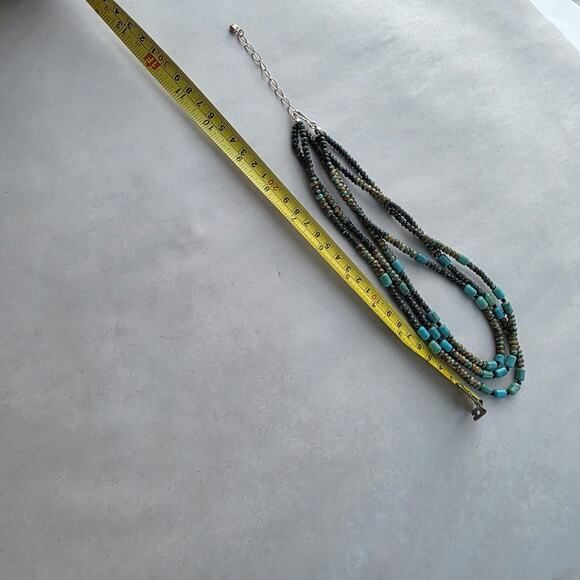 Jay King Multi Strand Necklace 18" African Turquoise New Blue Tan Western - Picture 11 of 11